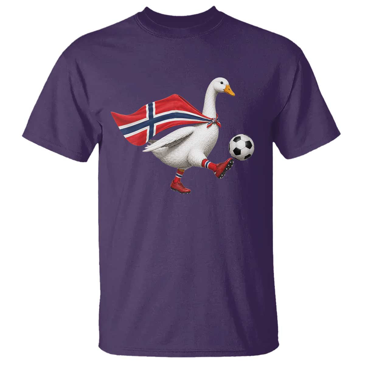 Norway Soccer Goose T Shirt Norwegian Flag Patriotic Football Fan Graphic