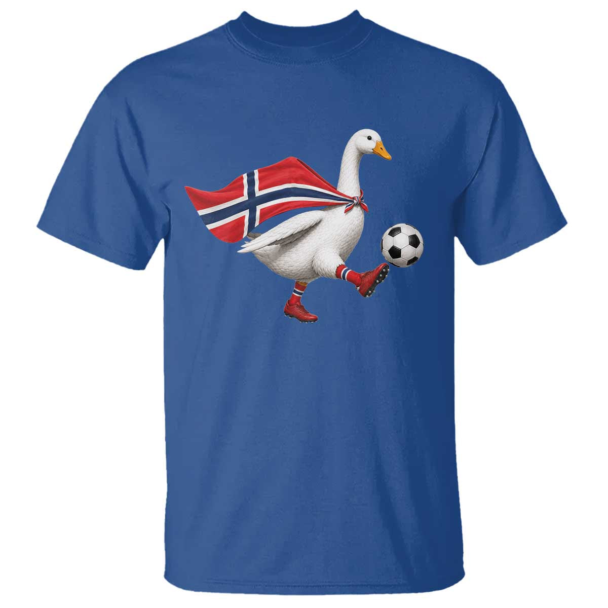 Norway Soccer Goose T Shirt Norwegian Flag Patriotic Football Fan Graphic