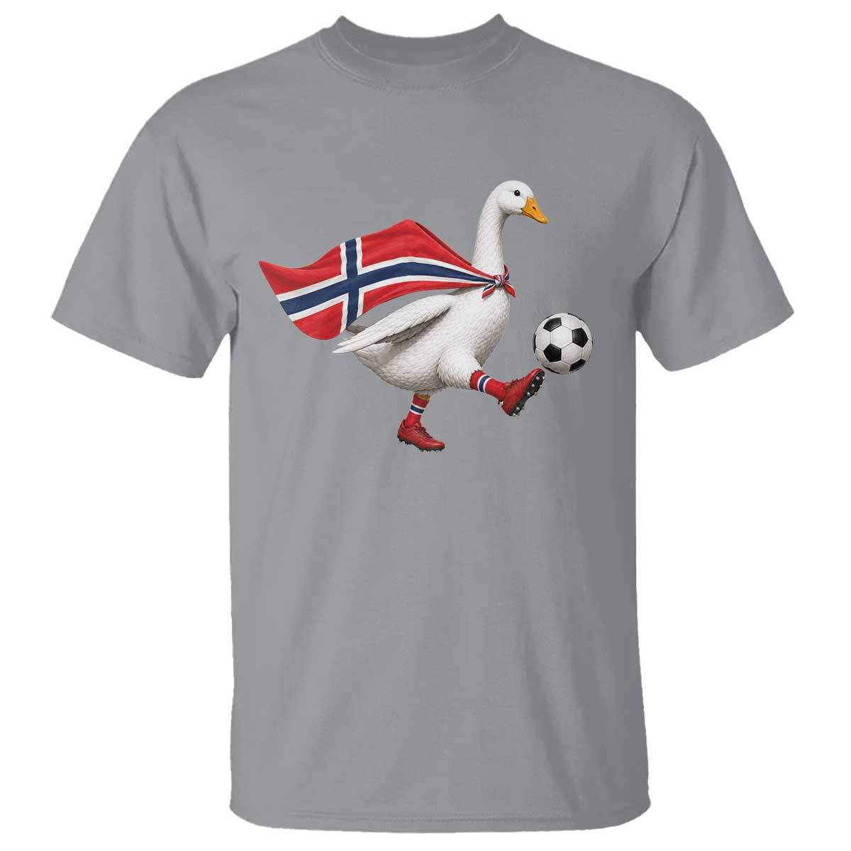 Norway Soccer Goose T Shirt Norwegian Flag Patriotic Football Fan Graphic