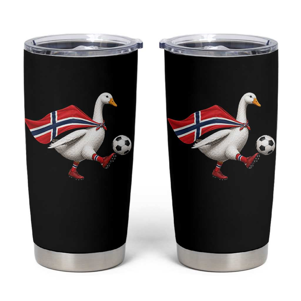 Norway Soccer Goose Tumbler Cup Norwegian Flag Patriotic Football Fan Graphic