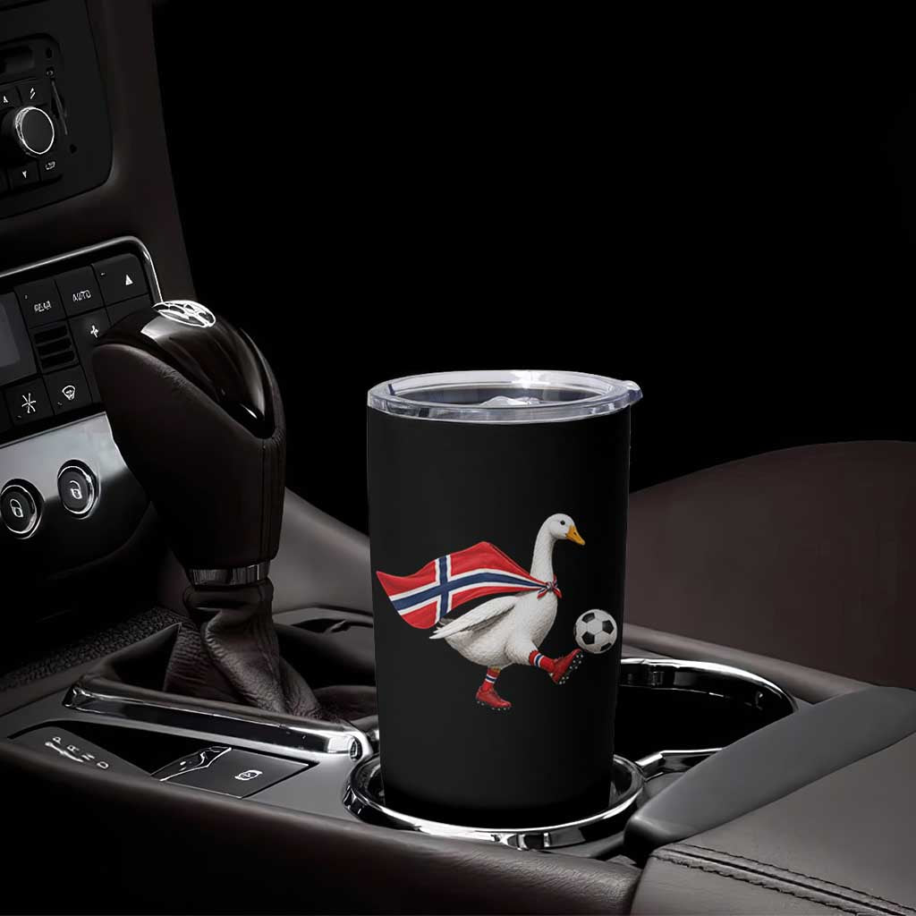 Norway Soccer Goose Tumbler Cup Norwegian Flag Patriotic Football Fan Graphic