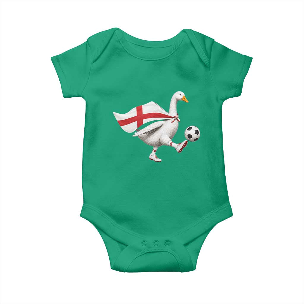 England Soccer Goose Baby Onesie Patriotic Football Fan Graphic England Flag