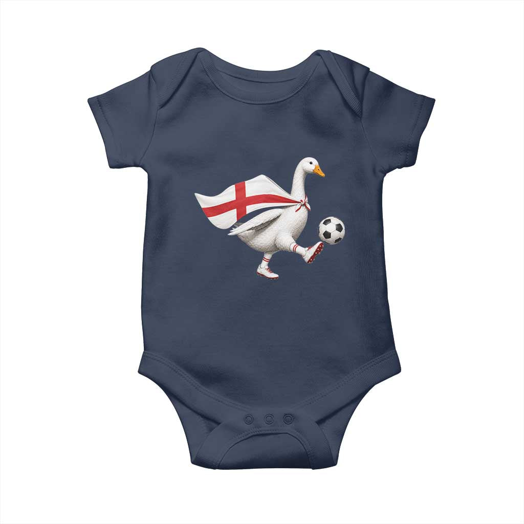 England Soccer Goose Baby Onesie Patriotic Football Fan Graphic England Flag