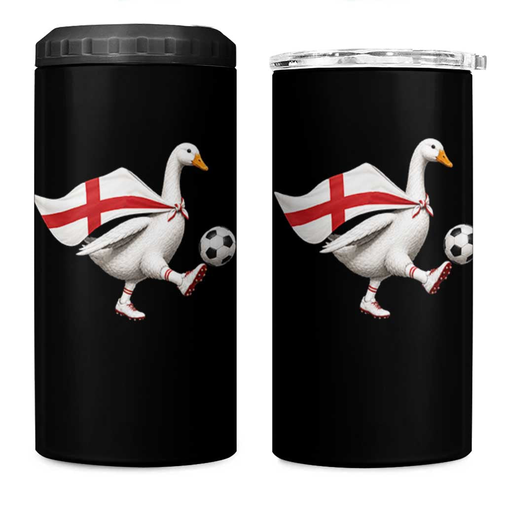 England Soccer Goose 4 in 1 Can Cooler Tumbler Patriotic Football Fan Graphic England Flag