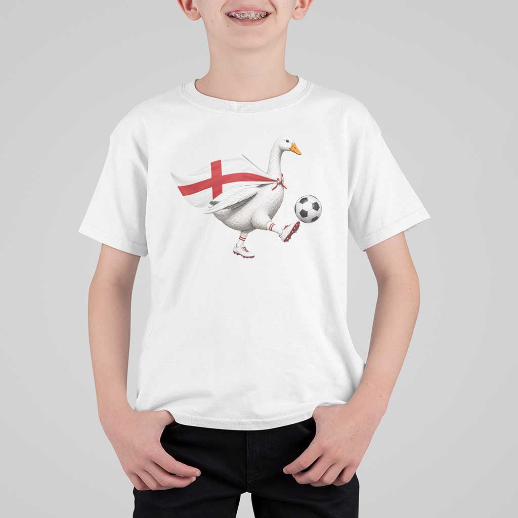 England Soccer Goose T Shirt For Kid Patriotic Football Fan Graphic England Flag