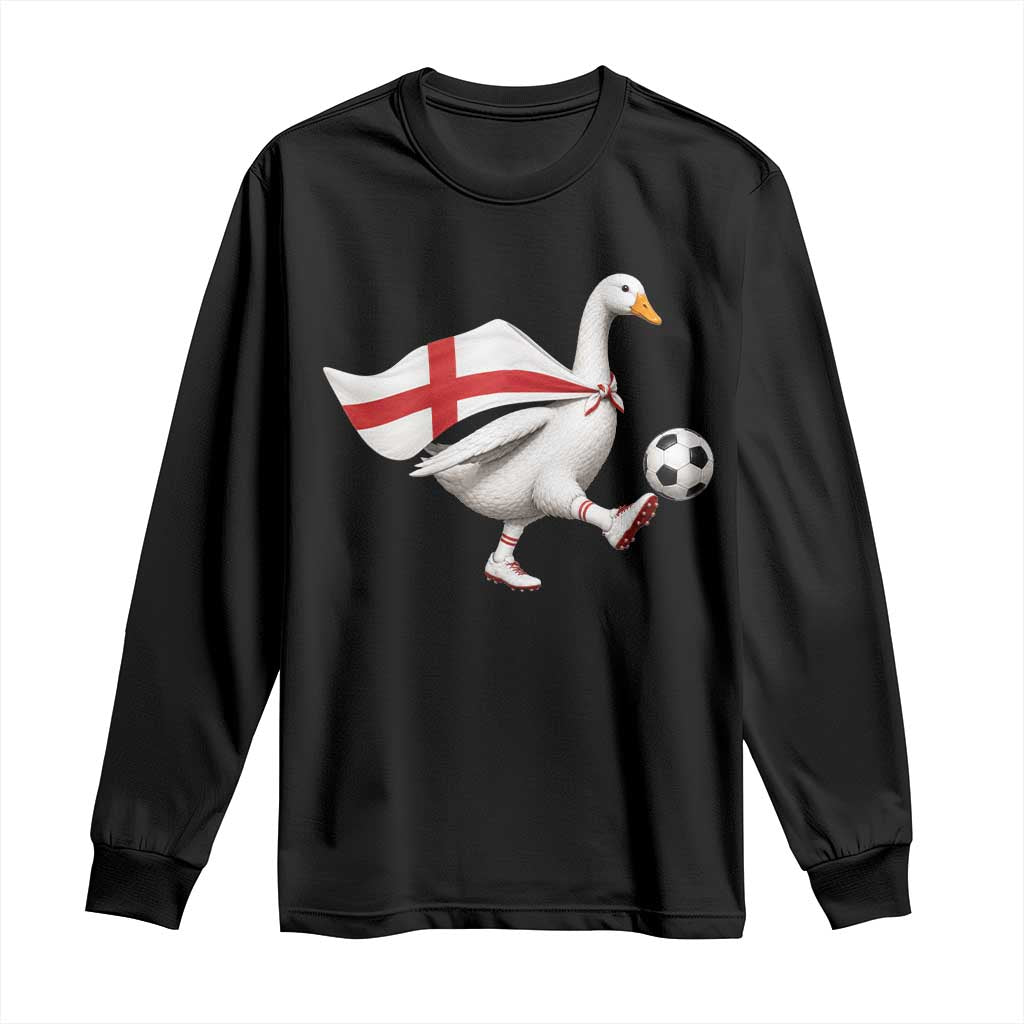 England Soccer Goose Long Sleeve Shirt Patriotic Football Fan Graphic England Flag