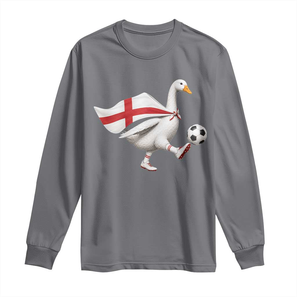 England Soccer Goose Long Sleeve Shirt Patriotic Football Fan Graphic England Flag