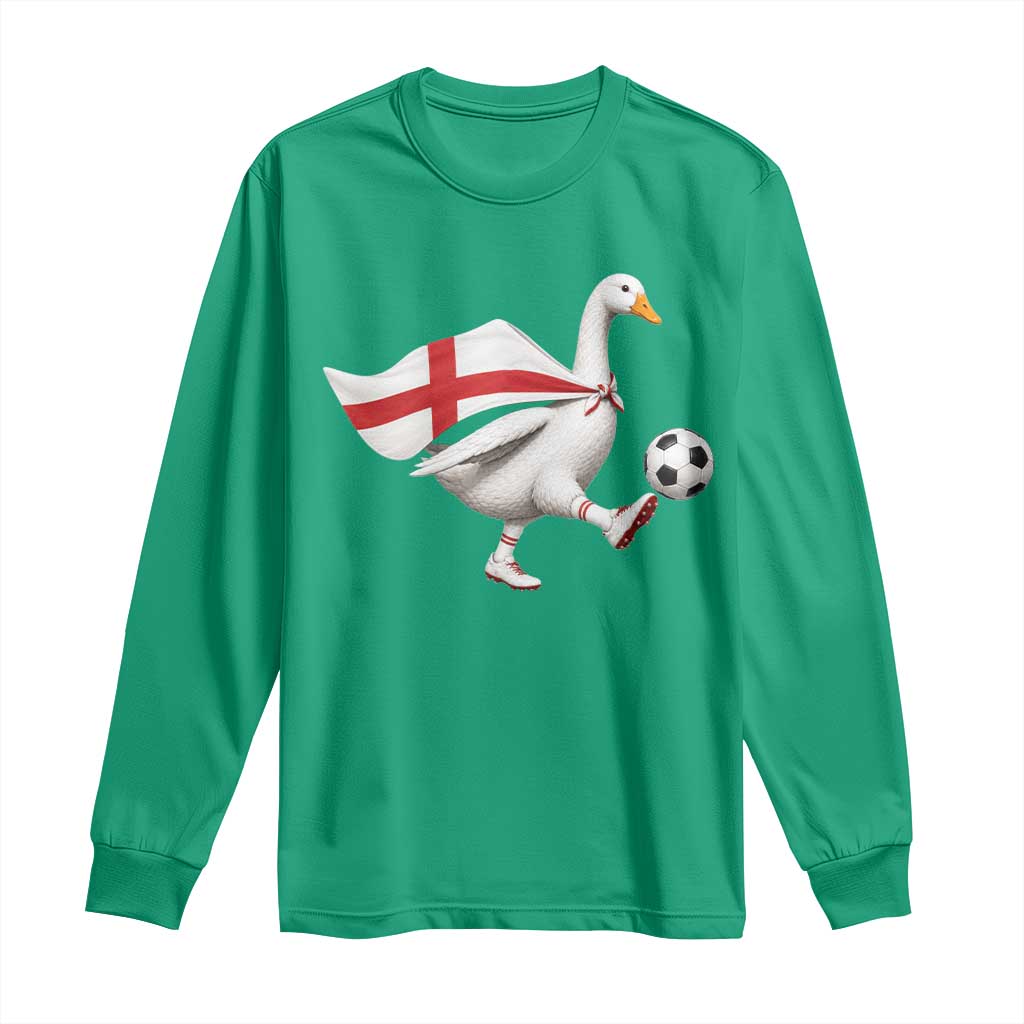 England Soccer Goose Long Sleeve Shirt Patriotic Football Fan Graphic England Flag