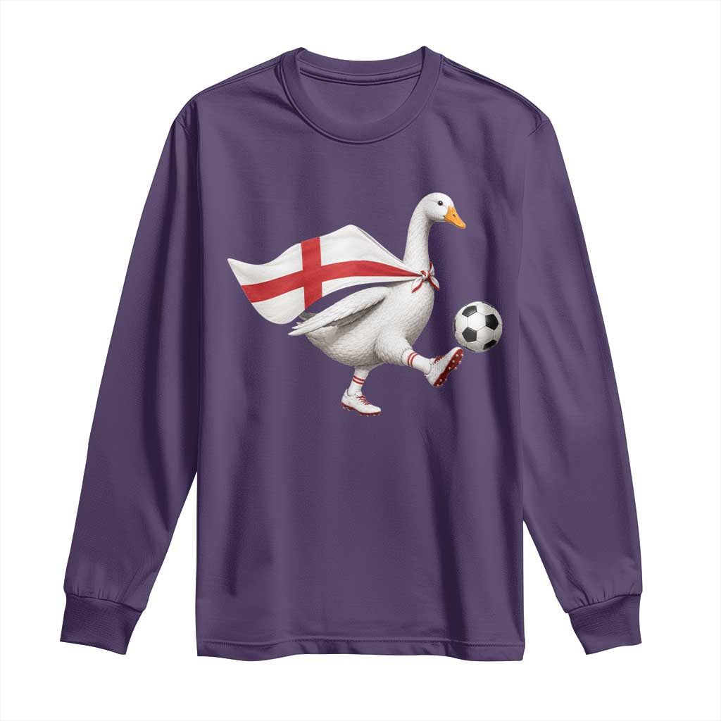 England Soccer Goose Long Sleeve Shirt Patriotic Football Fan Graphic England Flag