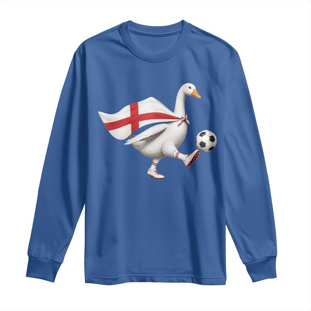 England Soccer Goose Long Sleeve Shirt Patriotic Football Fan Graphic England Flag