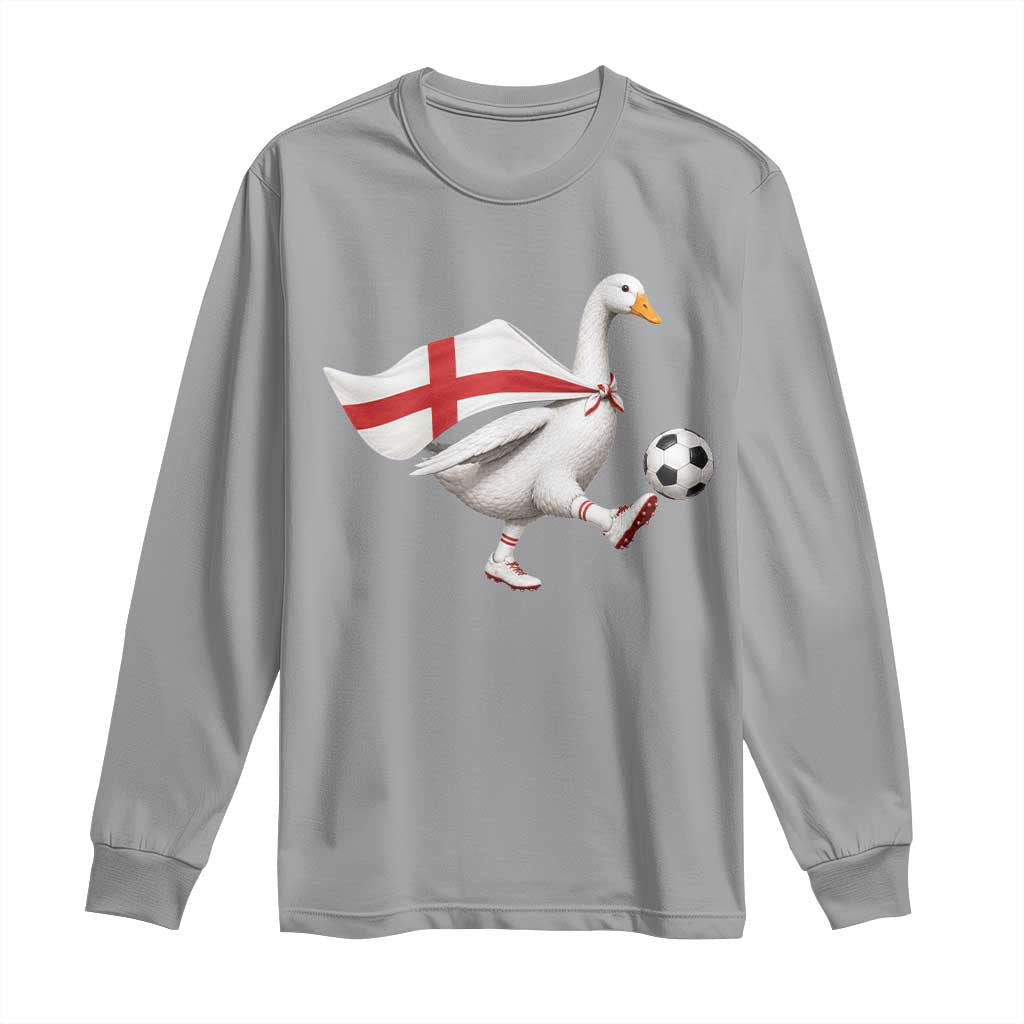 England Soccer Goose Long Sleeve Shirt Patriotic Football Fan Graphic England Flag