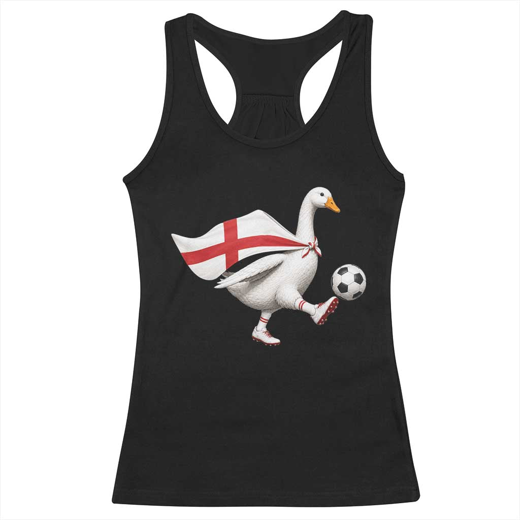 England Soccer Goose Racerback Tank Top Patriotic Football Fan Graphic England Flag