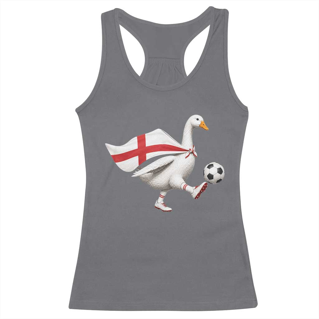 England Soccer Goose Racerback Tank Top Patriotic Football Fan Graphic England Flag