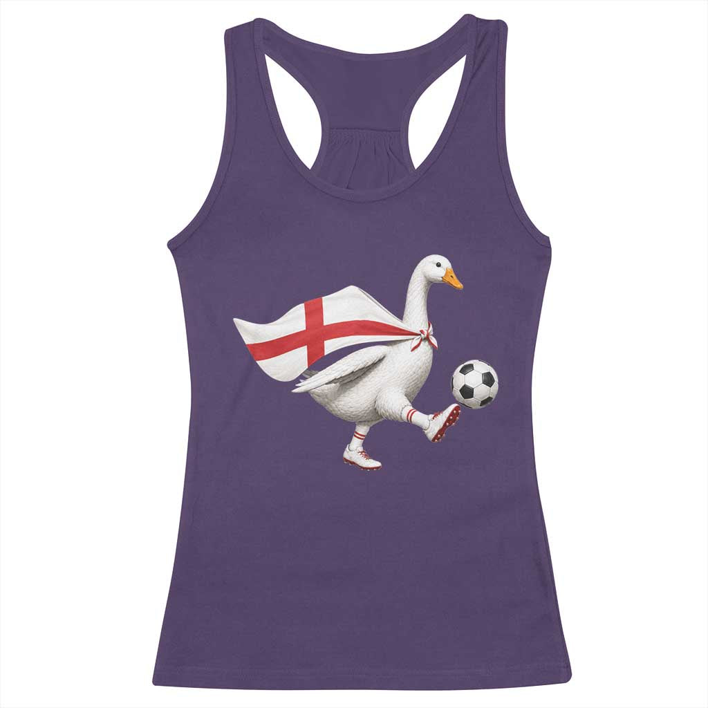 England Soccer Goose Racerback Tank Top Patriotic Football Fan Graphic England Flag