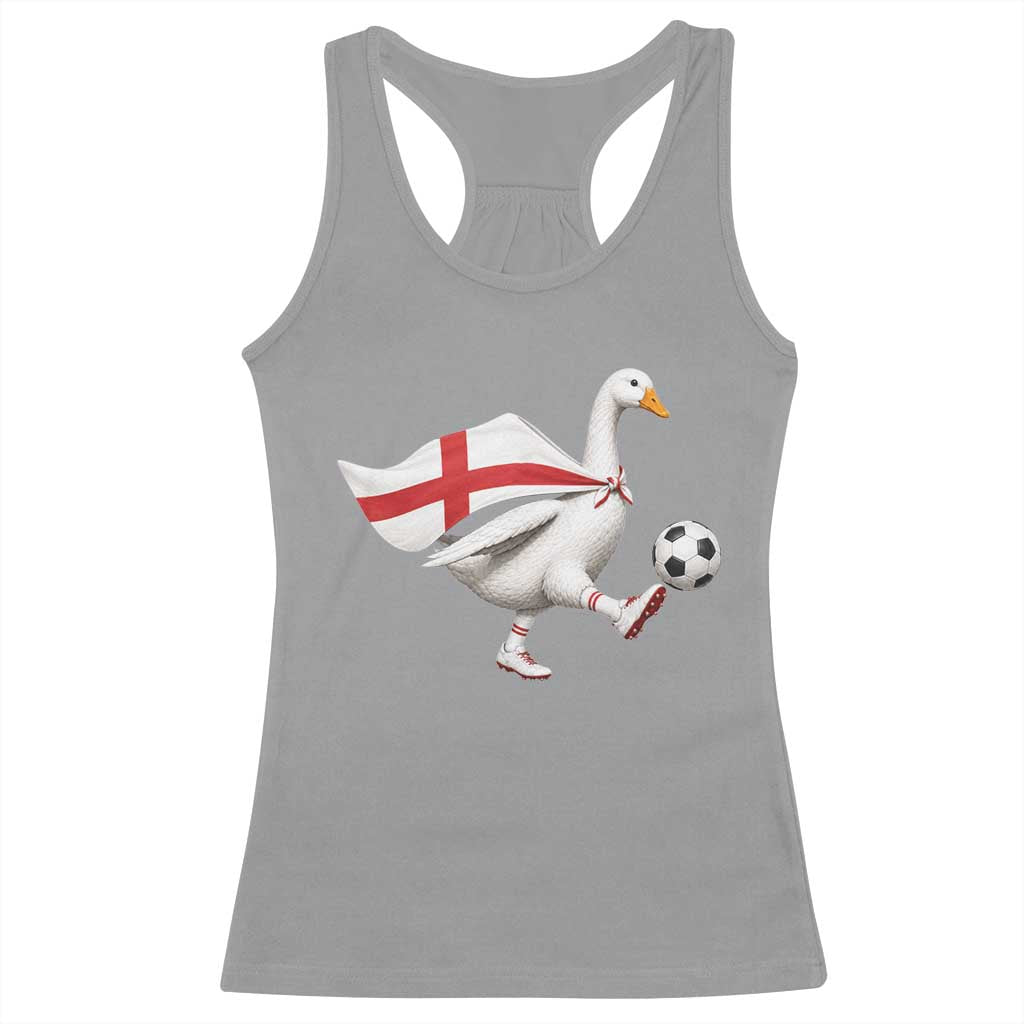 England Soccer Goose Racerback Tank Top Patriotic Football Fan Graphic England Flag