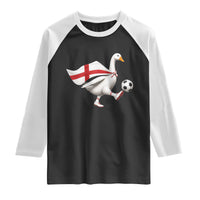 England Soccer Goose Raglan Shirt Patriotic Football Fan Graphic England Flag