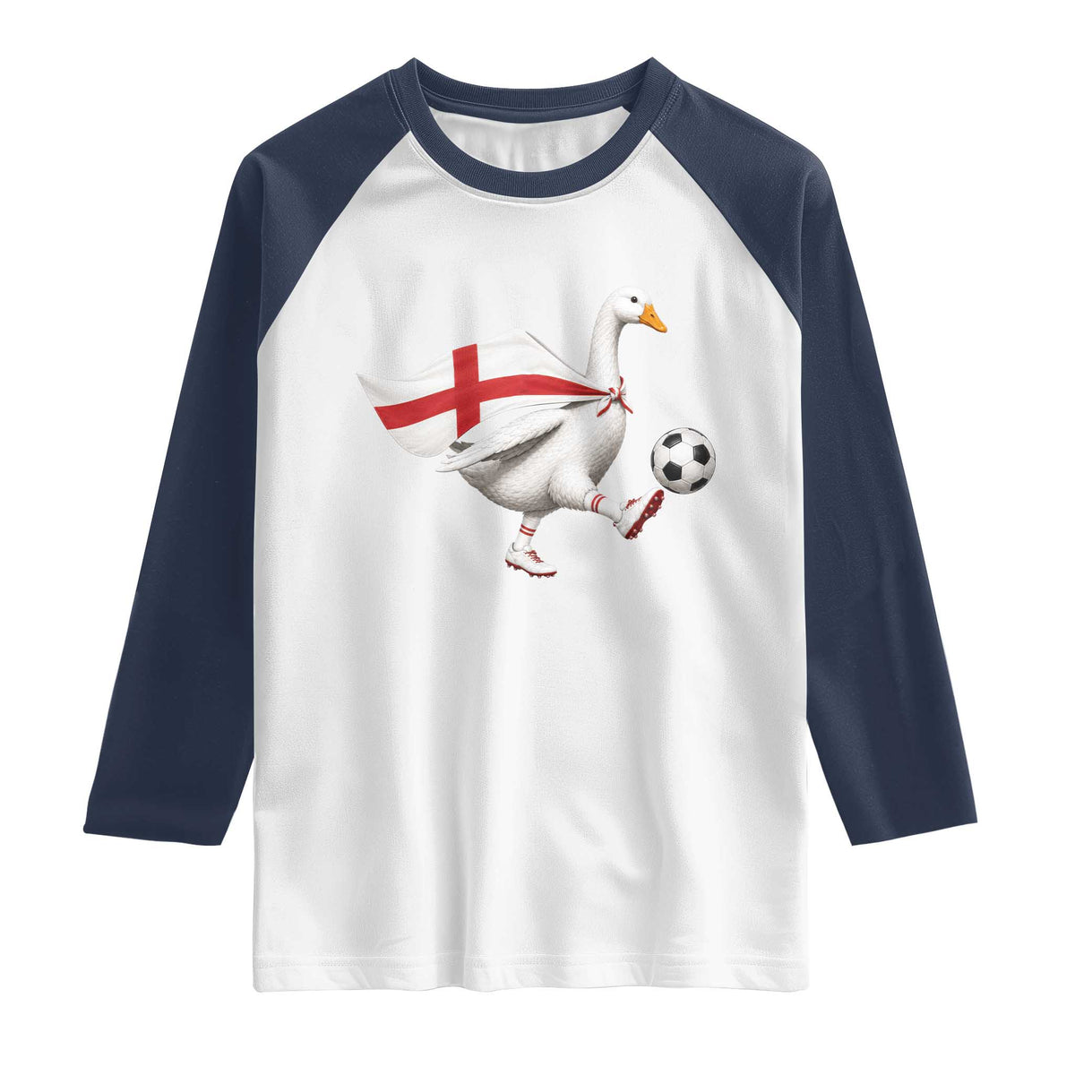 England Soccer Goose Raglan Shirt Patriotic Football Fan Graphic England Flag