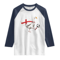 England Soccer Goose Raglan Shirt Patriotic Football Fan Graphic England Flag