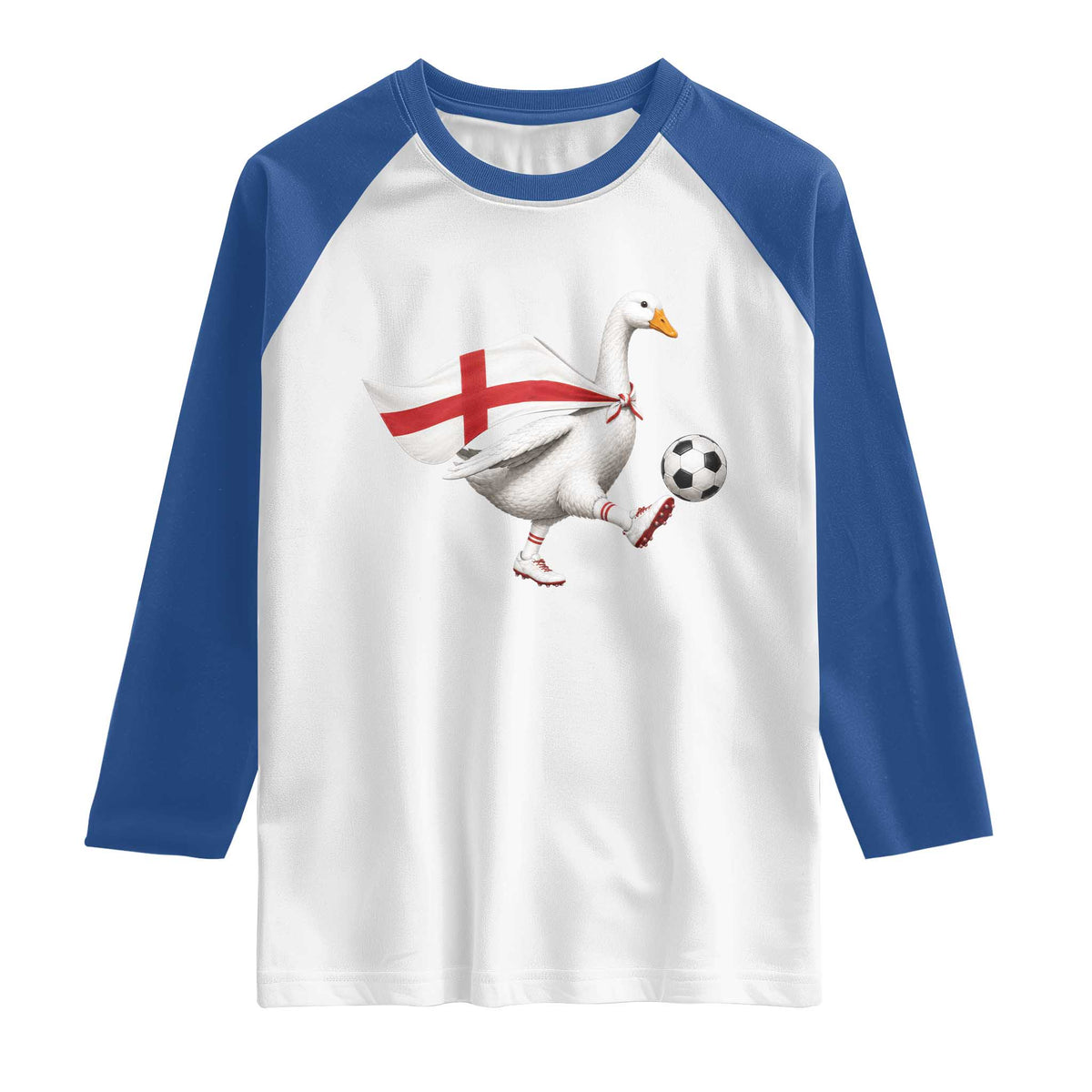 England Soccer Goose Raglan Shirt Patriotic Football Fan Graphic England Flag