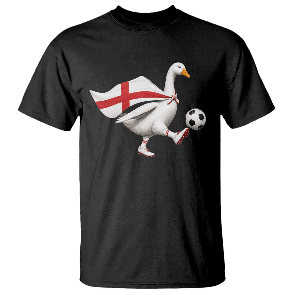 England Soccer Goose T Shirt Patriotic Football Fan Graphic England Flag