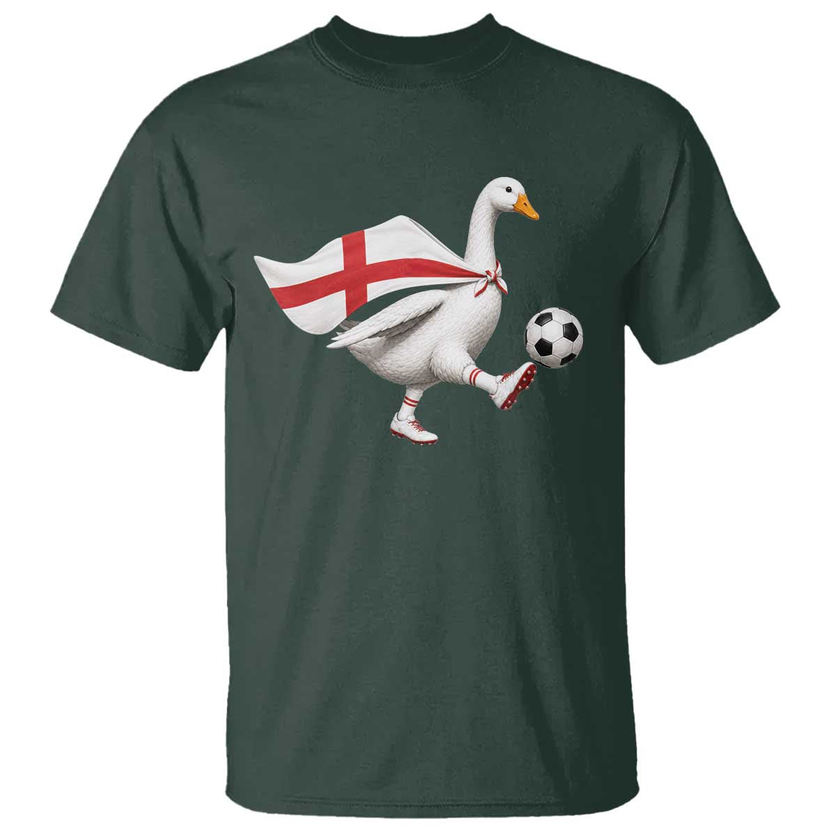 England Soccer Goose T Shirt Patriotic Football Fan Graphic England Flag