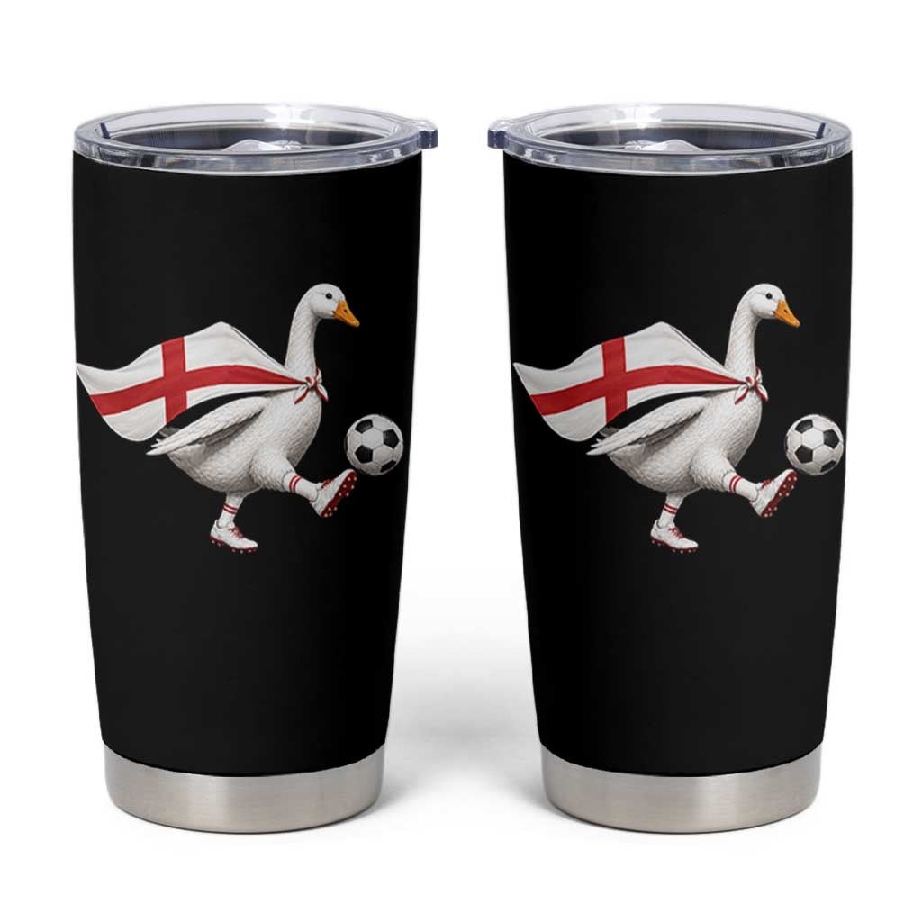 England Soccer Goose Tumbler Cup Patriotic Football Fan Graphic England Flag