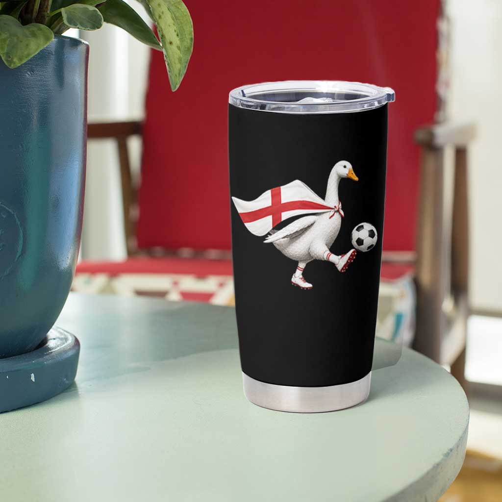 England Soccer Goose Tumbler Cup Patriotic Football Fan Graphic England Flag