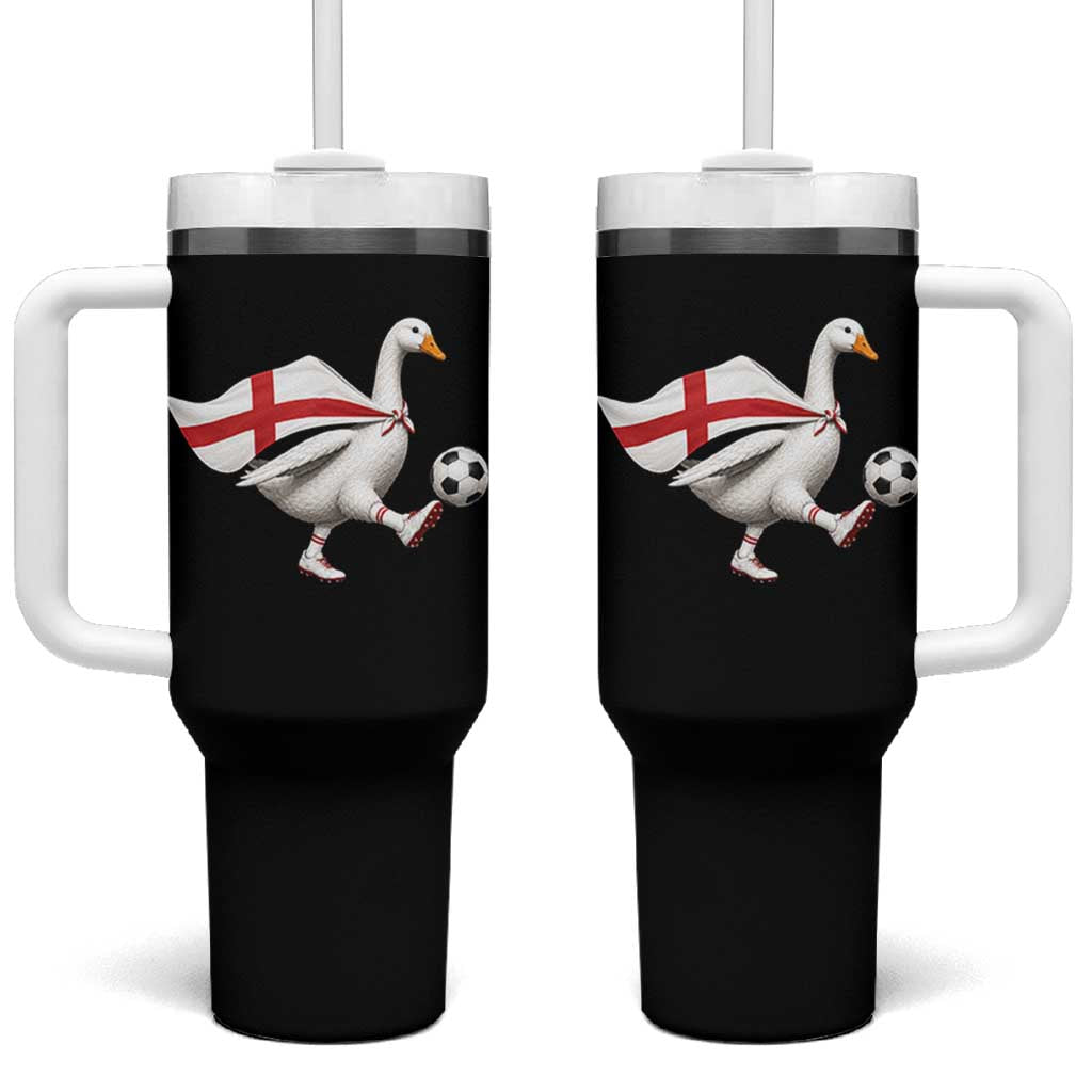 England Soccer Goose Tumbler With Handle Patriotic Football Fan Graphic England Flag