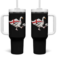 England Soccer Goose Tumbler With Handle Patriotic Football Fan Graphic England Flag