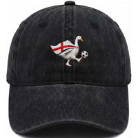 England Soccer Goose Washed Cotton Baseball Cap Patriotic Football Fan Graphic England Flag