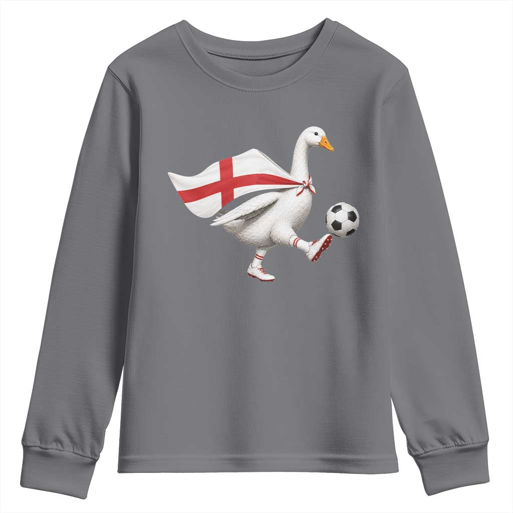 England Soccer Goose Youth Sweatshirt Patriotic Football Fan Graphic England Flag