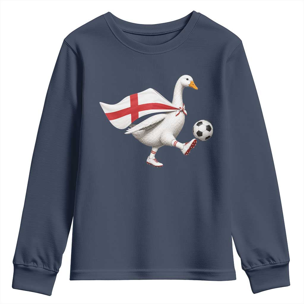 England Soccer Goose Youth Sweatshirt Patriotic Football Fan Graphic England Flag
