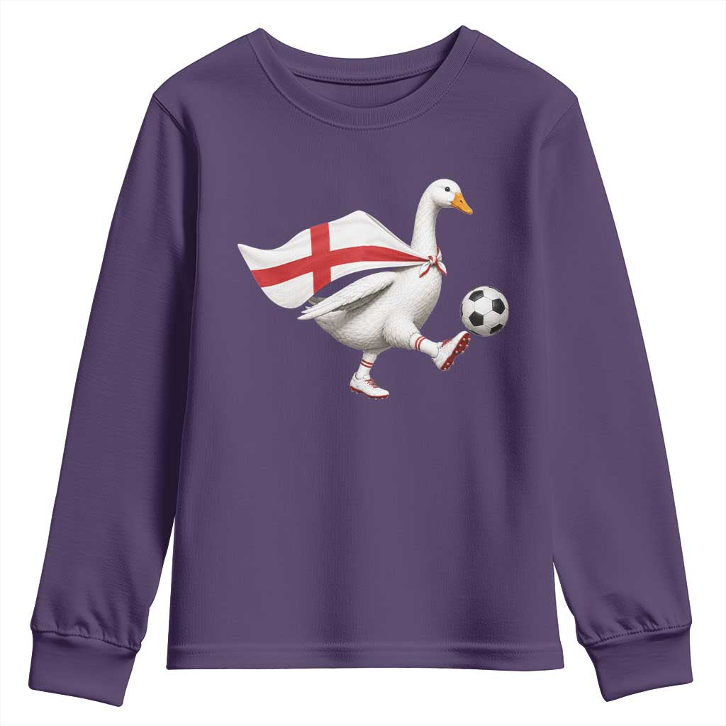 England Soccer Goose Youth Sweatshirt Patriotic Football Fan Graphic England Flag
