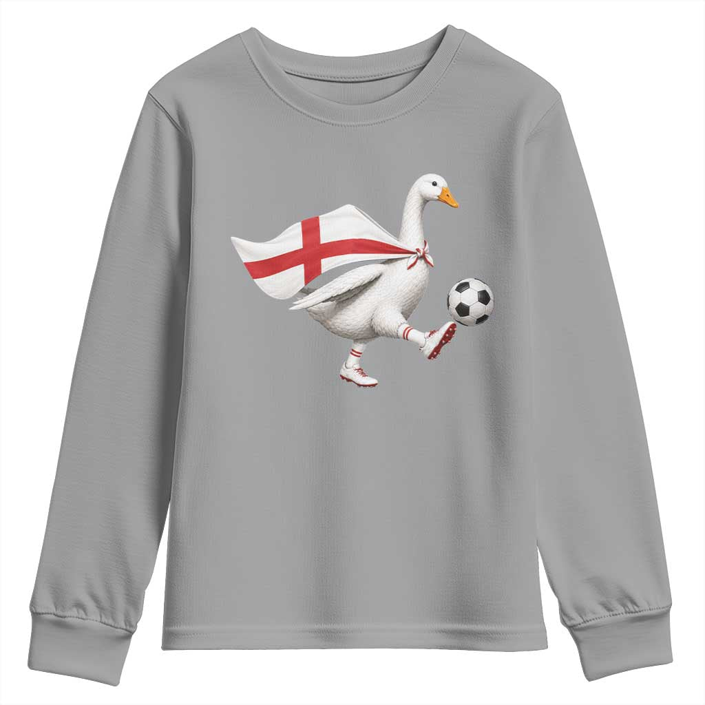 England Soccer Goose Youth Sweatshirt Patriotic Football Fan Graphic England Flag