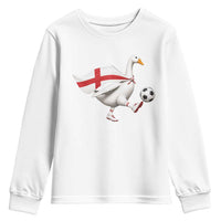 England Soccer Goose Youth Sweatshirt Patriotic Football Fan Graphic England Flag