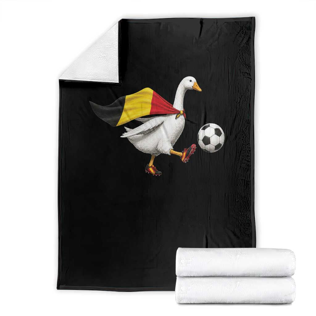 Belgium Soccer Goose Throw Blanket Belgian Flag Patriotic Football Fan Graphic