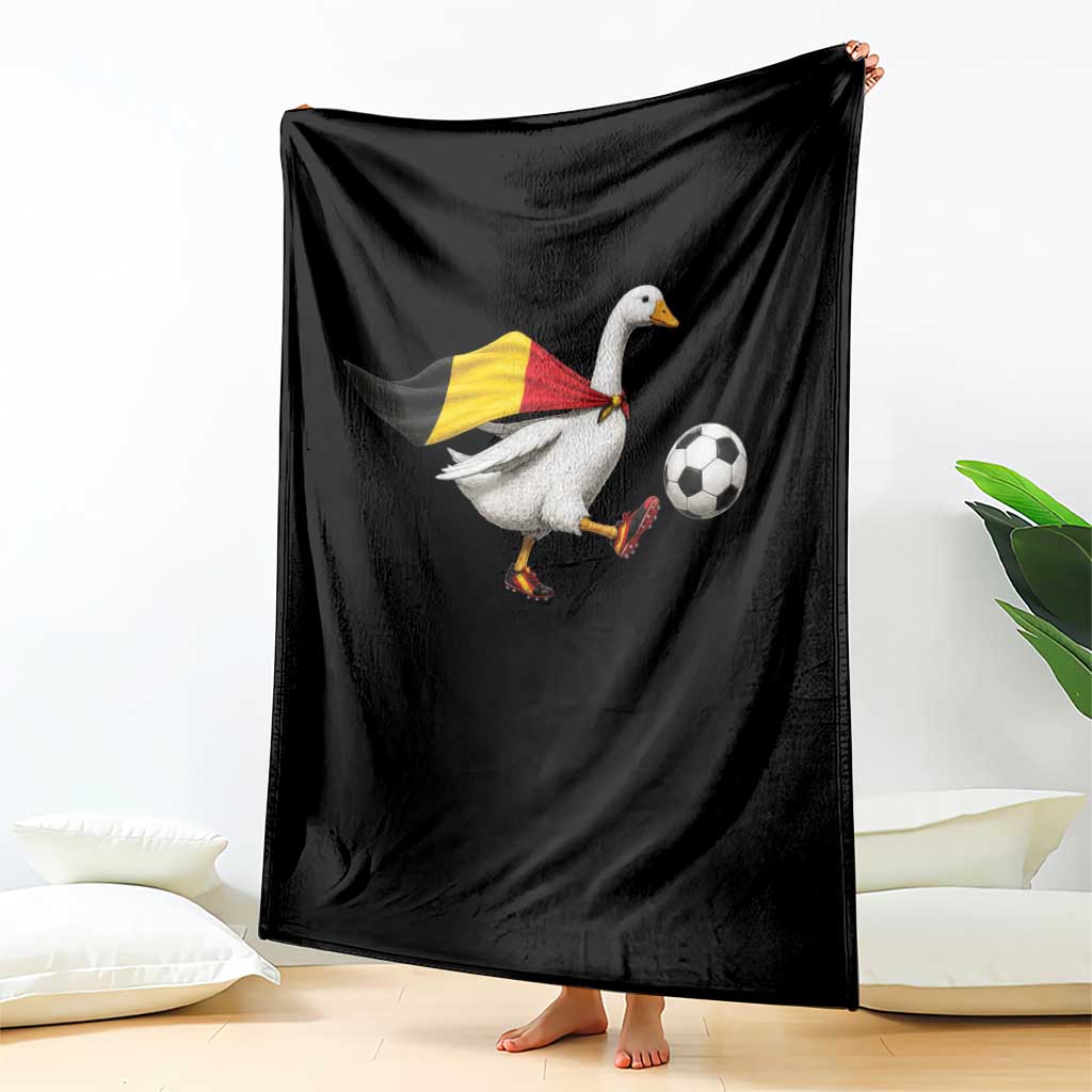 Belgium Soccer Goose Throw Blanket Belgian Flag Patriotic Football Fan Graphic