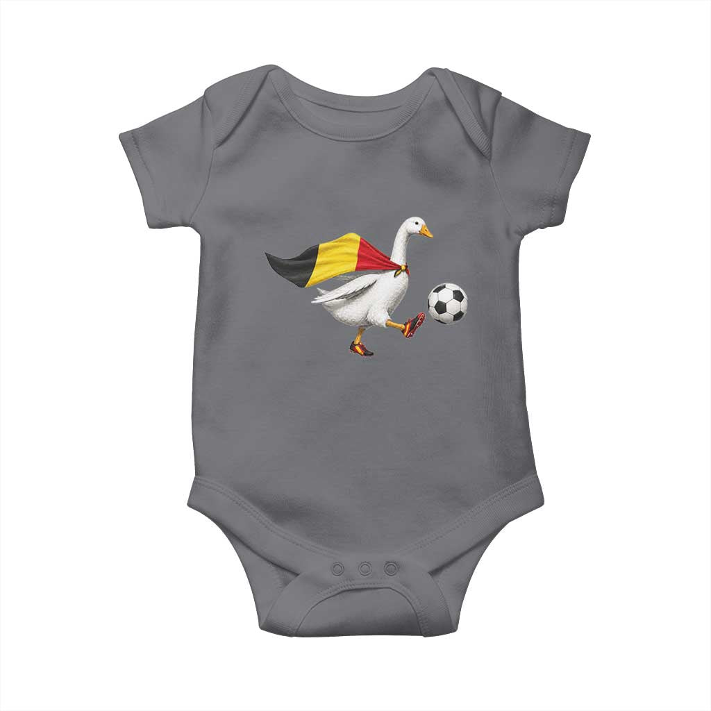 Belgium Soccer Goose Baby Onesie Belgian Flag Patriotic Football Fan Graphic
