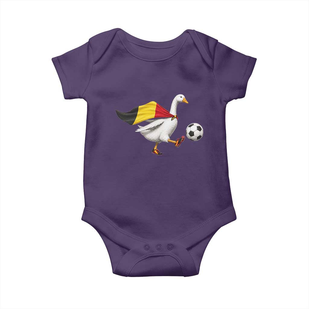 Belgium Soccer Goose Baby Onesie Belgian Flag Patriotic Football Fan Graphic