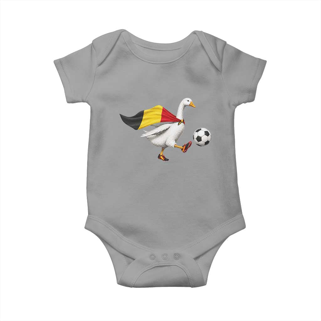 Belgium Soccer Goose Baby Onesie Belgian Flag Patriotic Football Fan Graphic