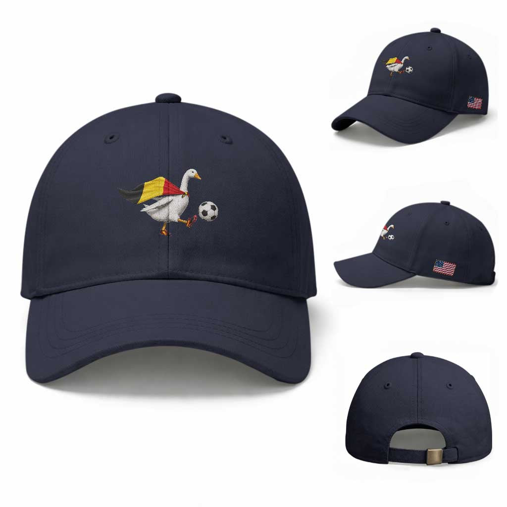Belgium Soccer Goose Baseball Cap Belgian Flag Patriotic Football Fan Graphic