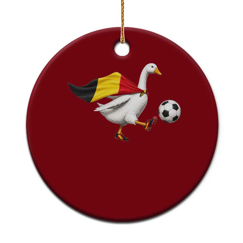 Belgium Soccer Goose Ceramic Ornament Belgian Flag Patriotic Football Fan Graphic