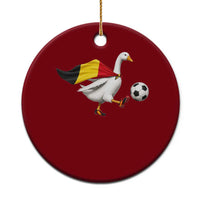 Belgium Soccer Goose Ceramic Ornament Belgian Flag Patriotic Football Fan Graphic