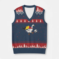 Belgium Soccer Goose V-Neck Knit Sweater Vest Belgian Flag Patriotic Football Fan Graphic