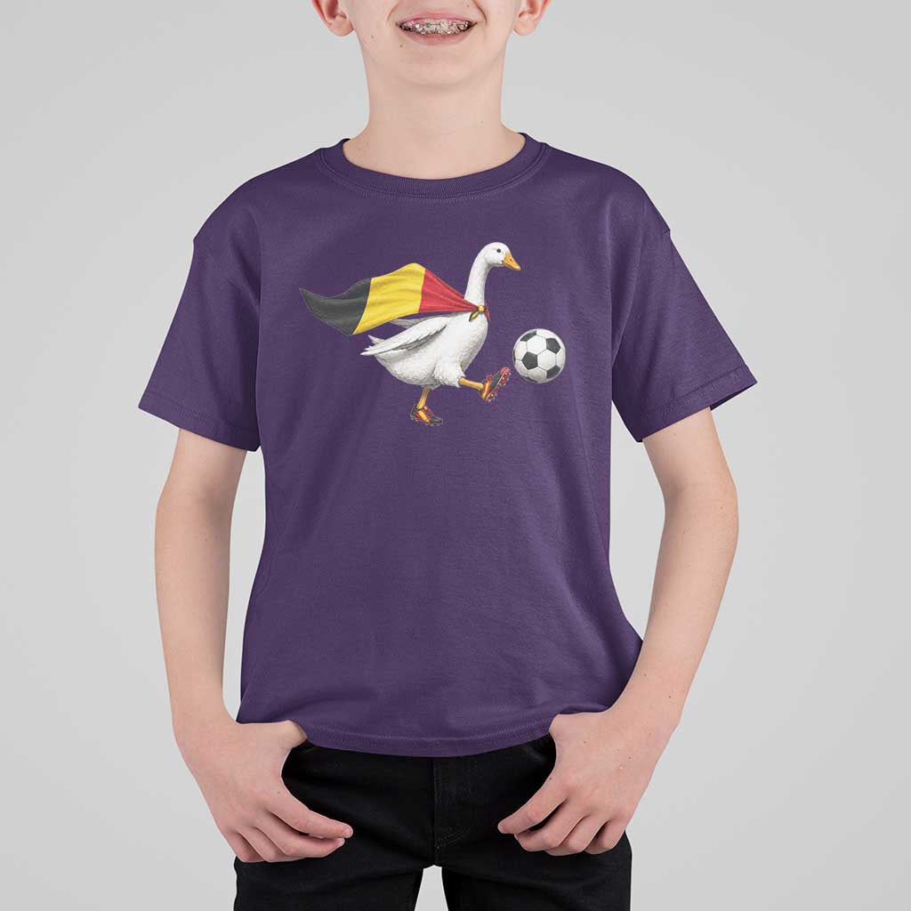 Belgium Soccer Goose T Shirt For Kid Belgian Flag Patriotic Football Fan Graphic
