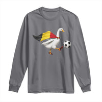 Belgium Soccer Goose Long Sleeve Shirt Belgian Flag Patriotic Football Fan Graphic
