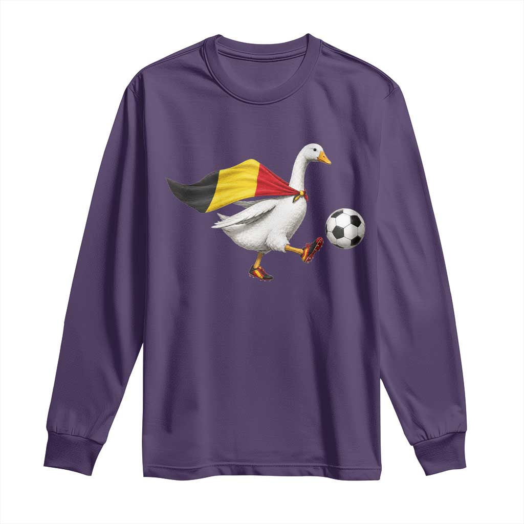 Belgium Soccer Goose Long Sleeve Shirt Belgian Flag Patriotic Football Fan Graphic