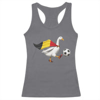 Belgium Soccer Goose Racerback Tank Top Belgian Flag Patriotic Football Fan Graphic