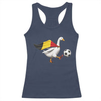 Belgium Soccer Goose Racerback Tank Top Belgian Flag Patriotic Football Fan Graphic