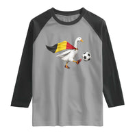 Belgium Soccer Goose Raglan Shirt Belgian Flag Patriotic Football Fan Graphic
